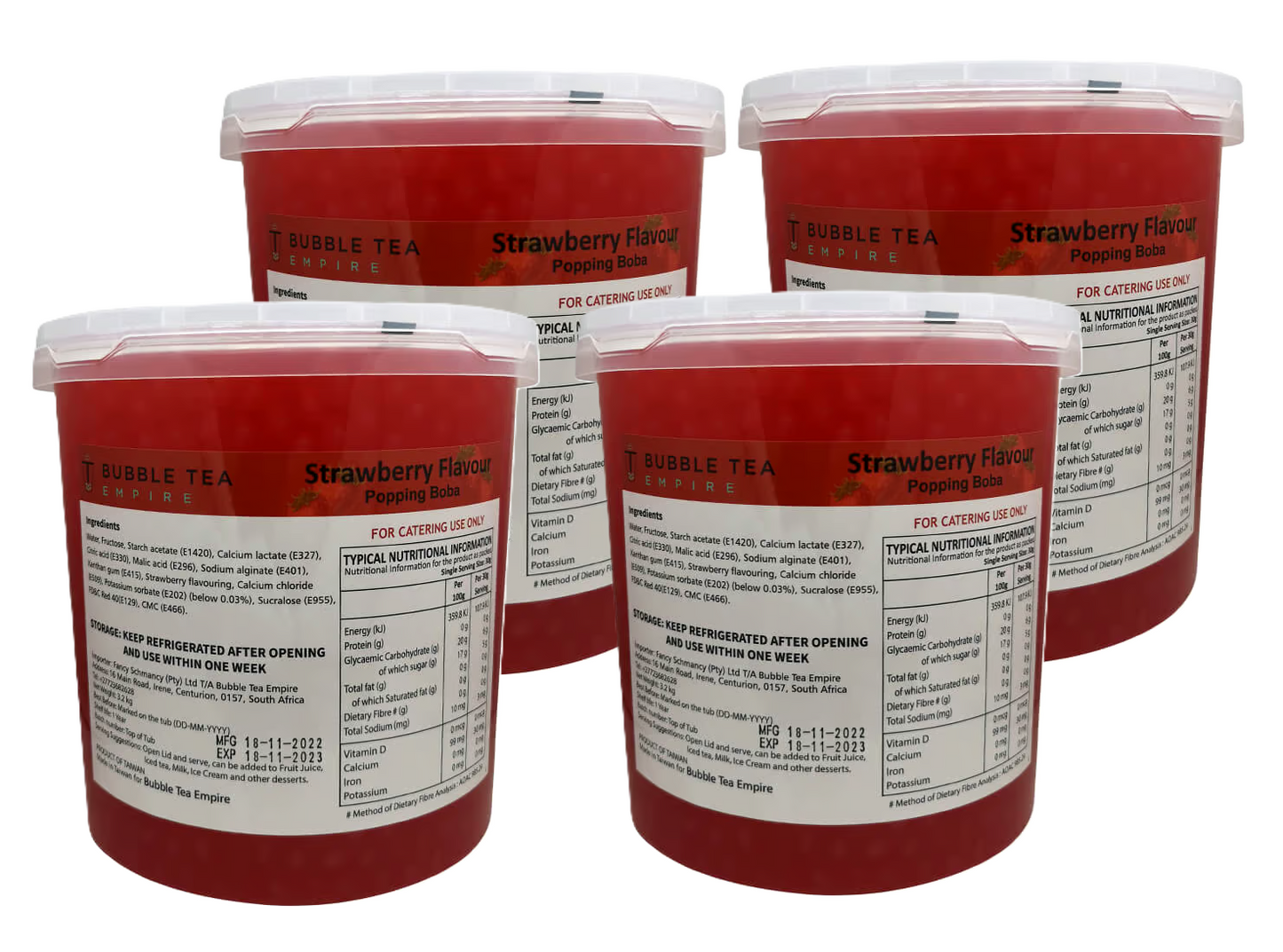 Strawberry Bubble Tea/ Popping Boba Tea - Wholesale