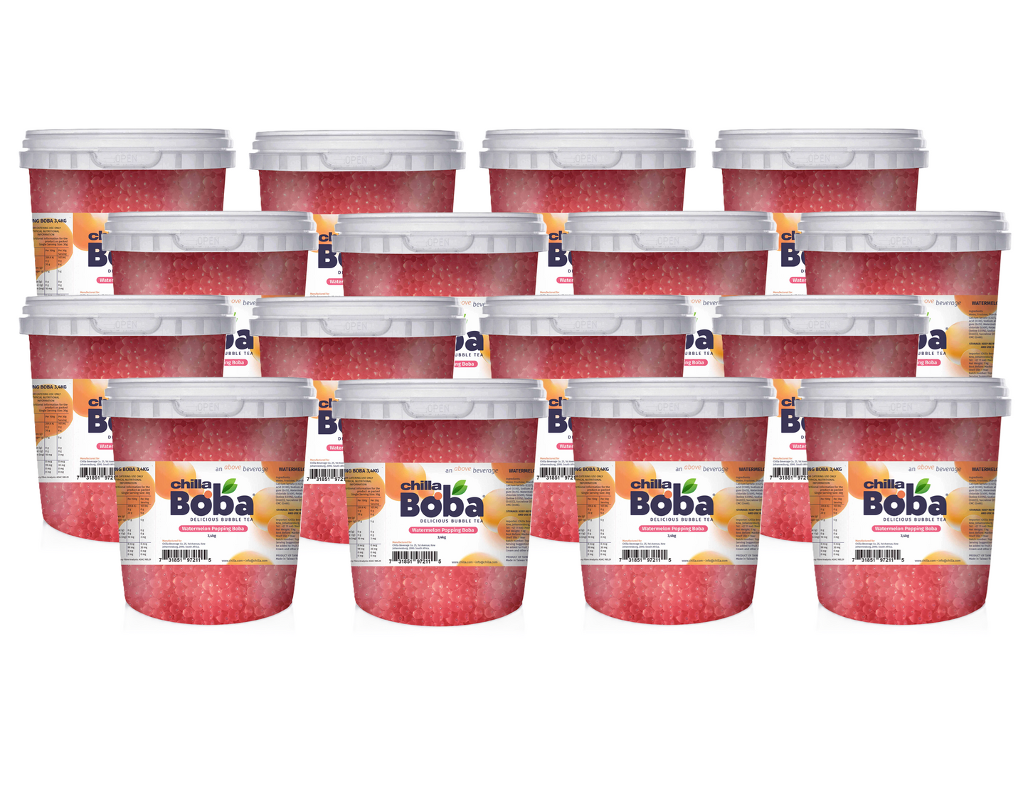 Watermelon Bubble Tea/ Popping Boba Tea