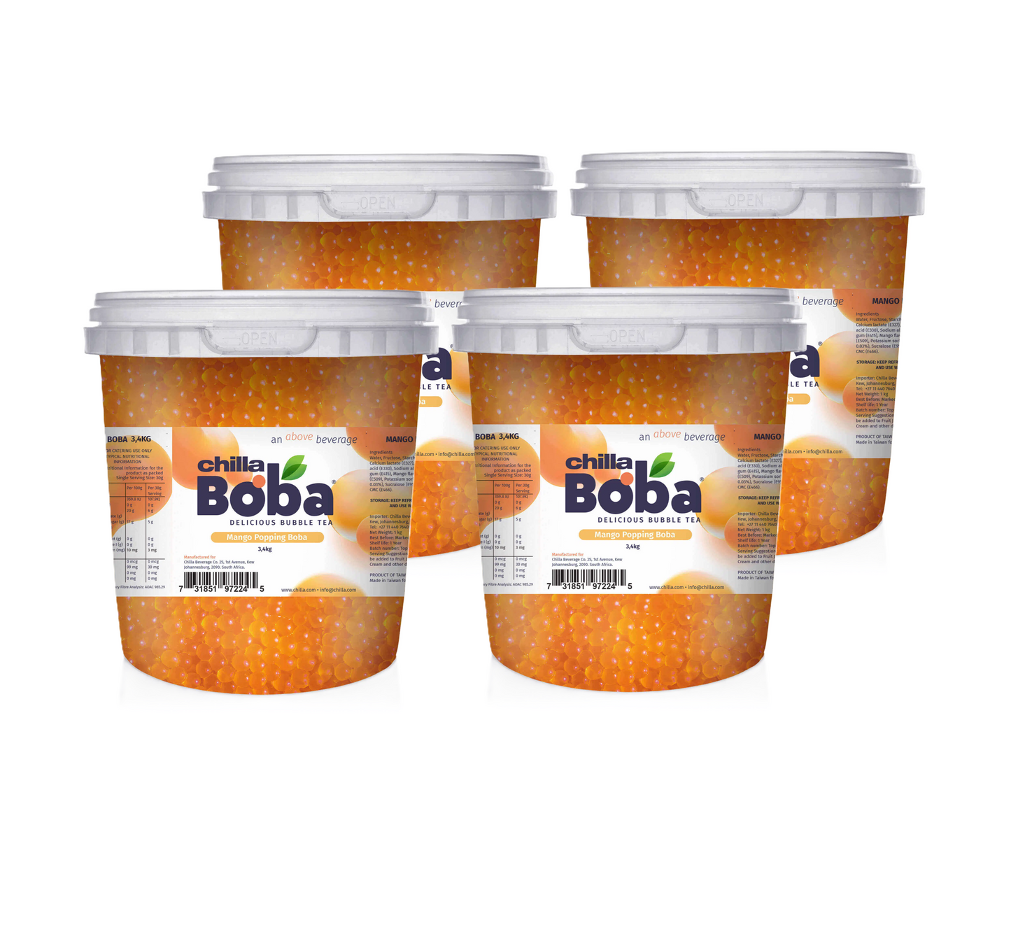 Wholesale Mango Bubble Tea/ Popping Boba Tea