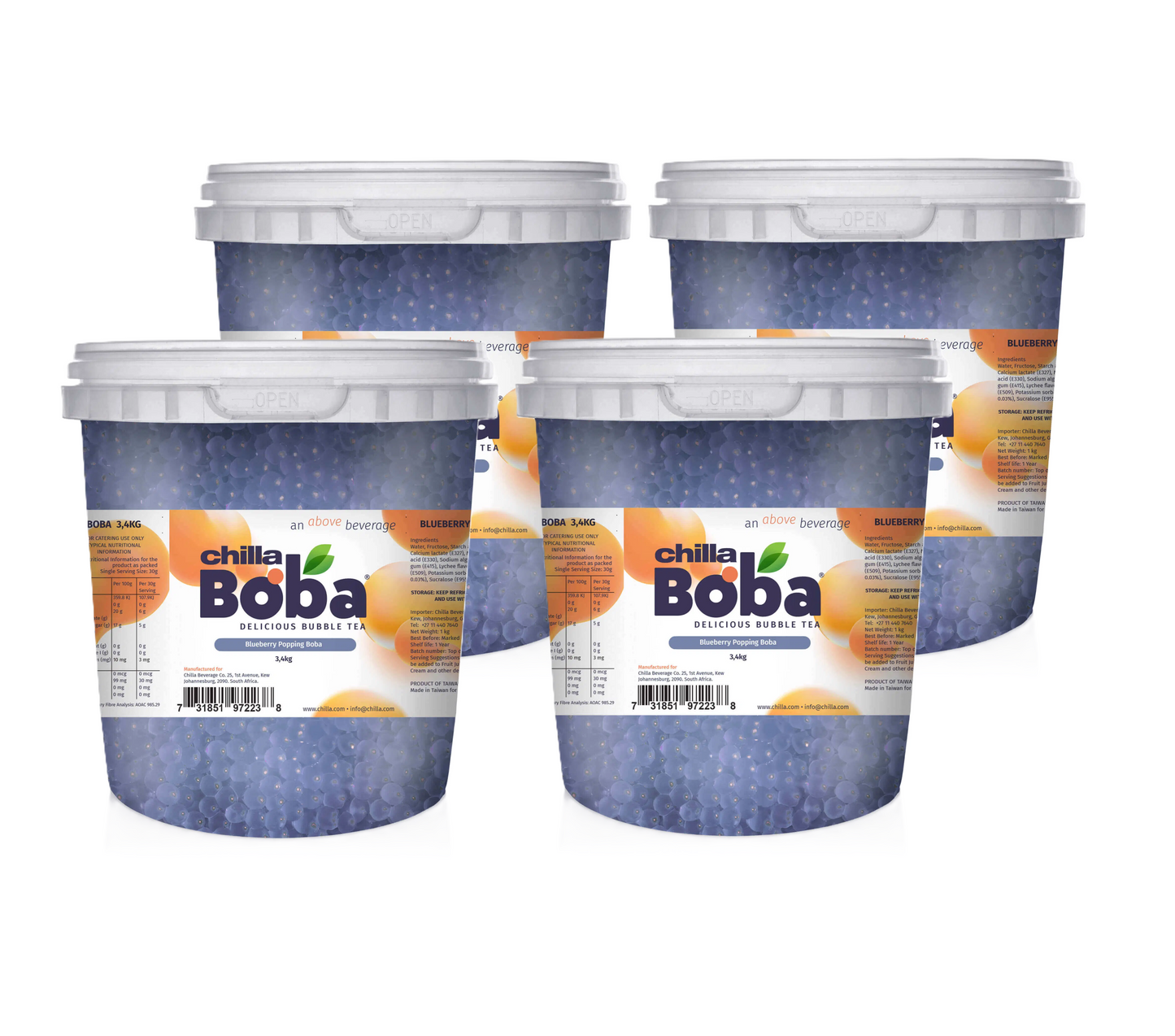 Blueberry Bubble Tea/ Popping Boba Tea