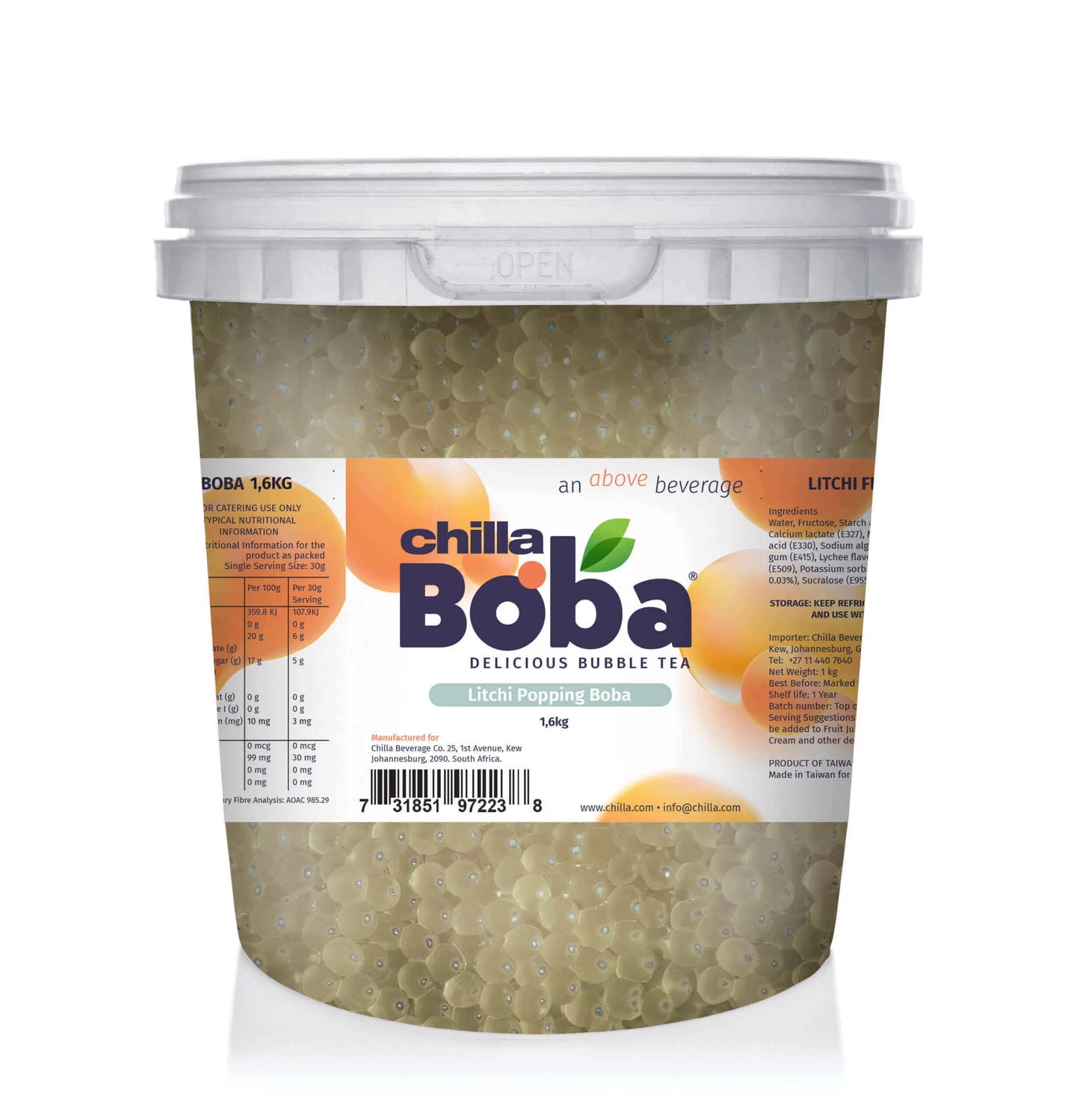 Litchi Bubble Tea/ Popping Boba Tea