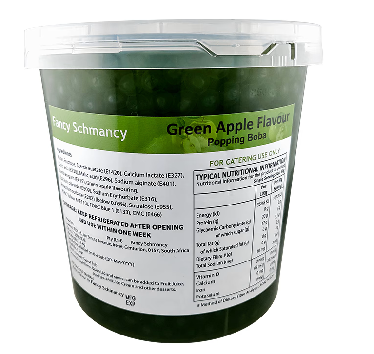 Green Apple Bubble Tea/ Popping Boba Tea