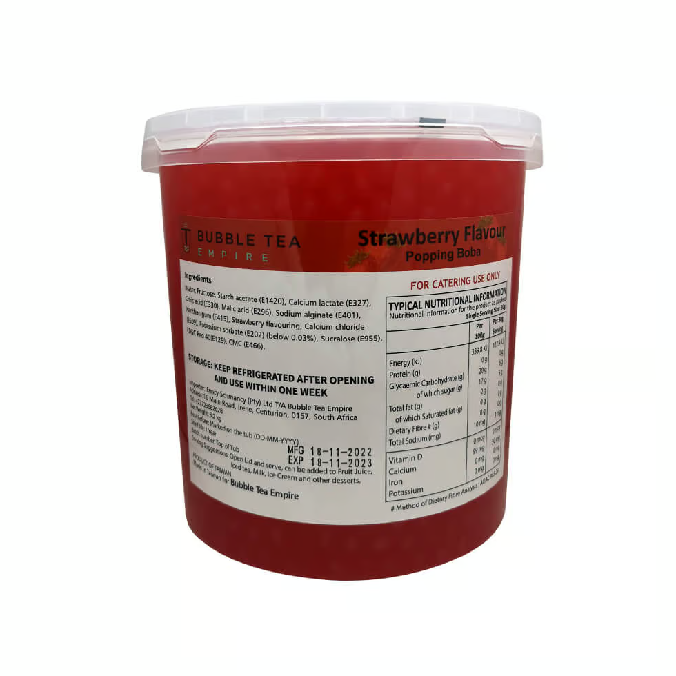 Strawberry Bubble Tea/ Popping Boba Tea - Wholesale