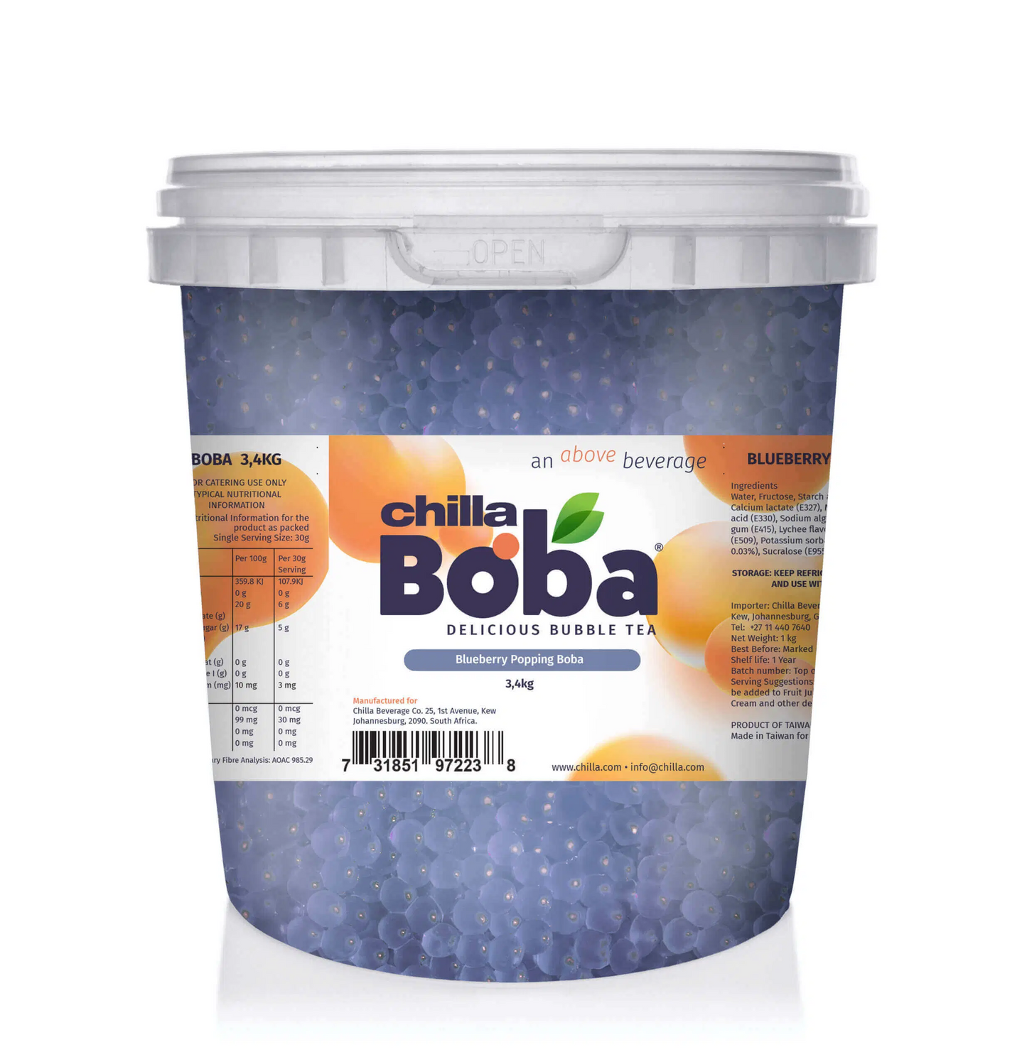 Blueberry Bubble Tea/ Popping Boba Tea
