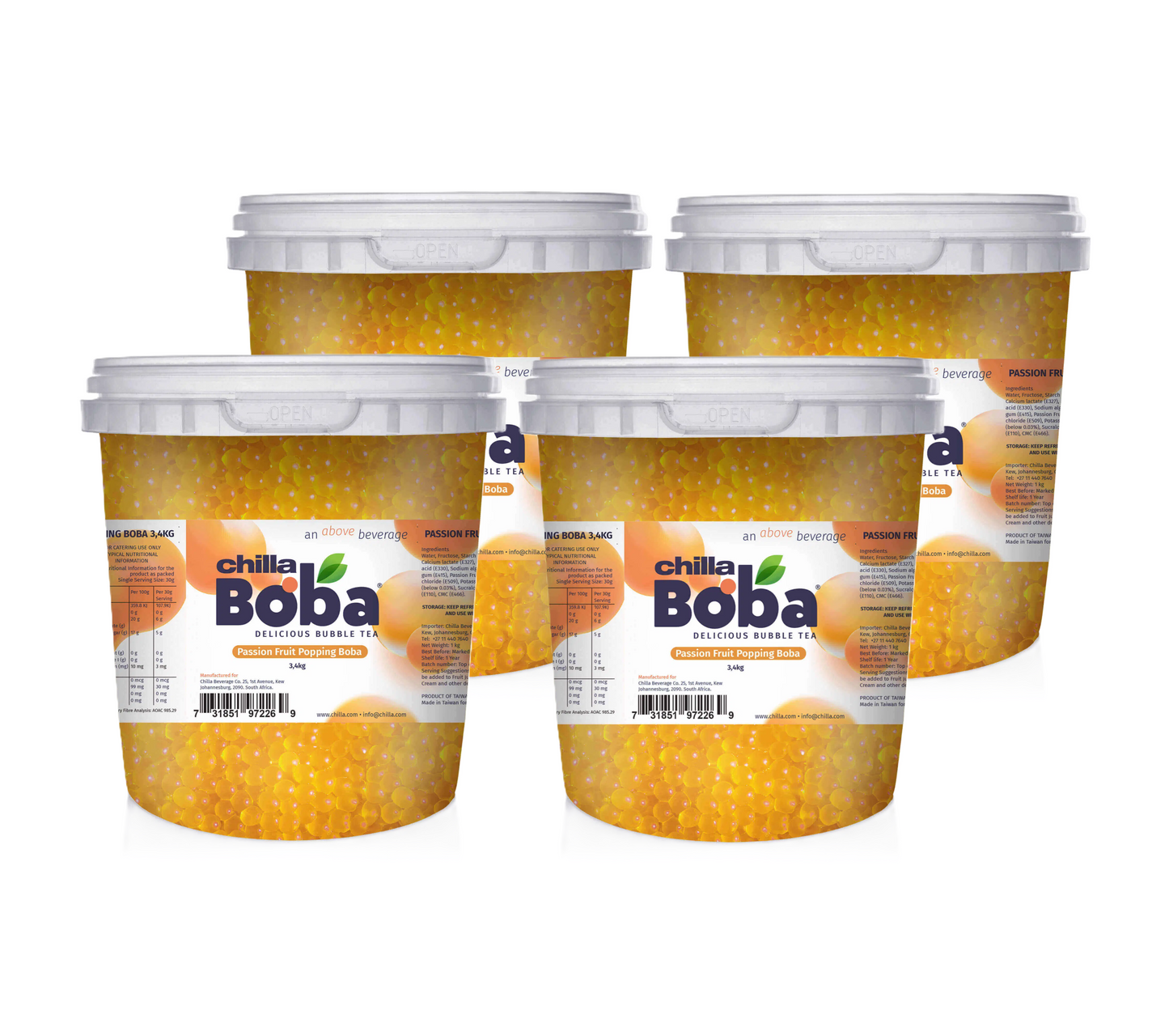 Wholesale Passionfruit Bubble Tea/ Popping Boba Tea