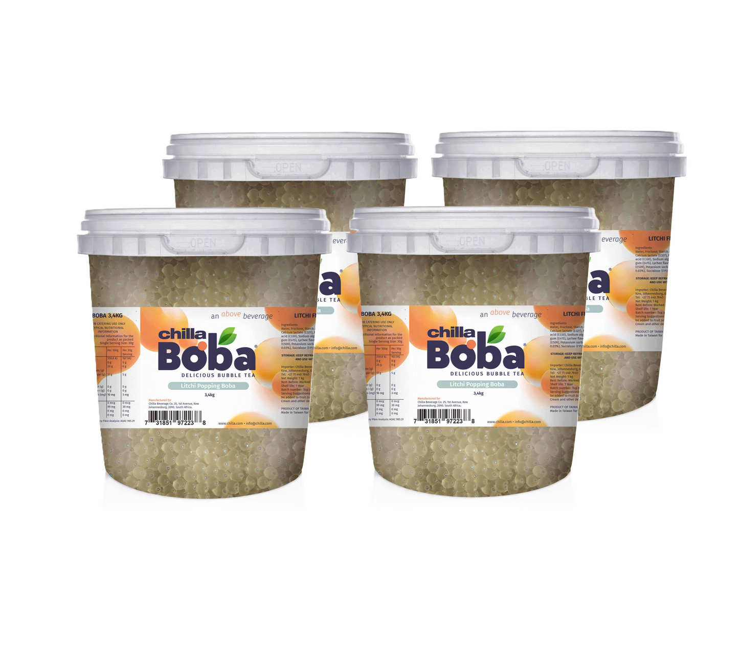Litchi Bubble Tea/ Popping Boba Tea