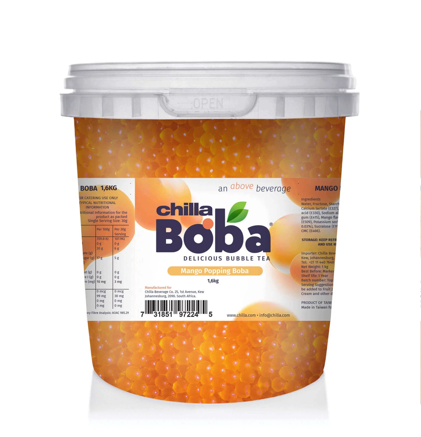 Mango Bubble Tea/ Popping Boba Tea