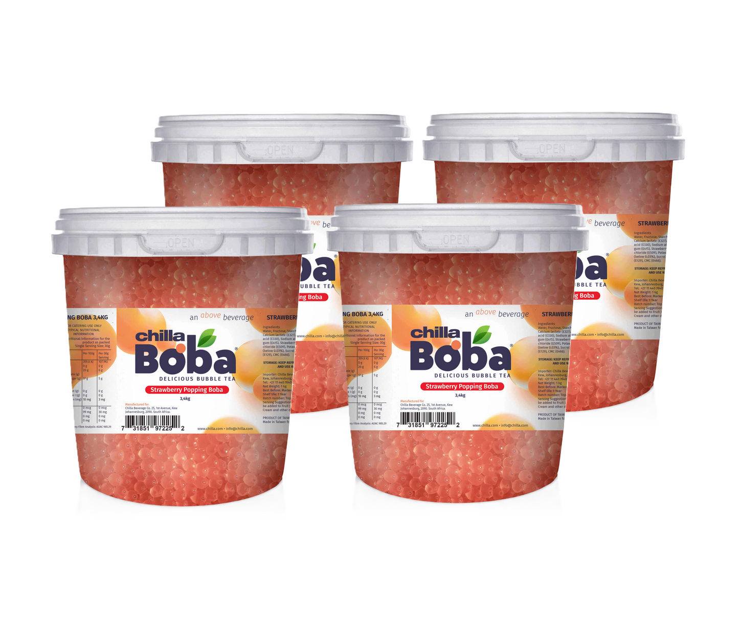 Strawberry Bubble Tea/ Popping Boba Tea - Wholesale