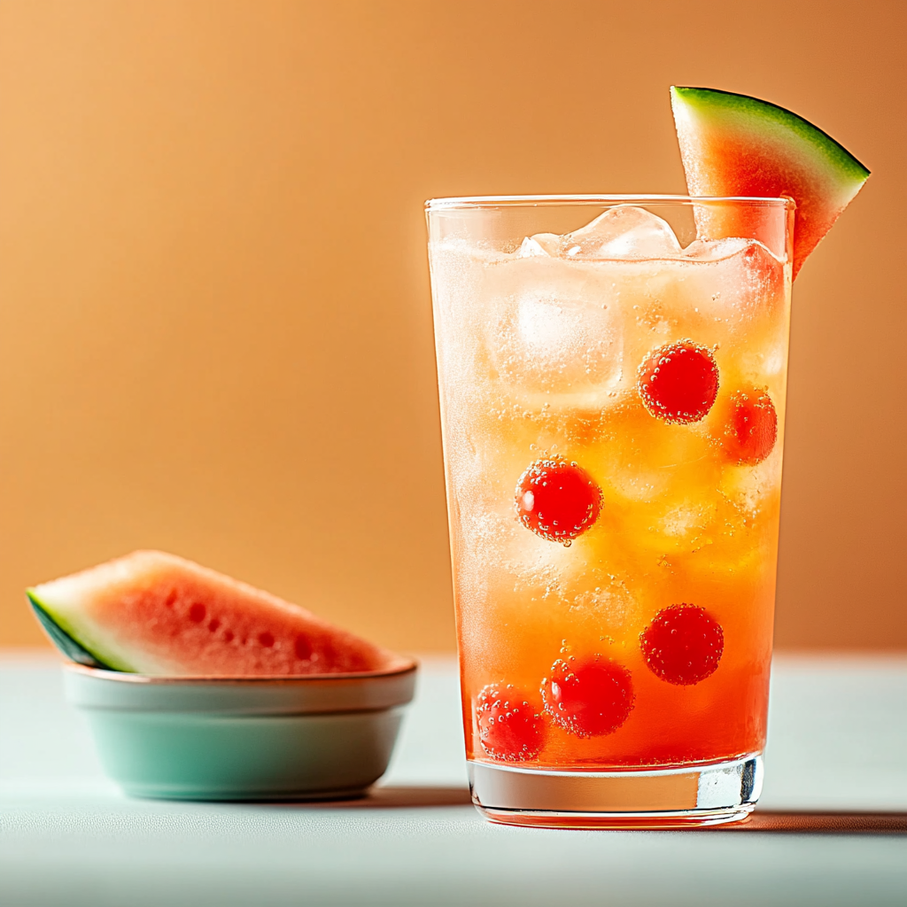 Watermelon Bubble Tea/ Popping Boba Tea