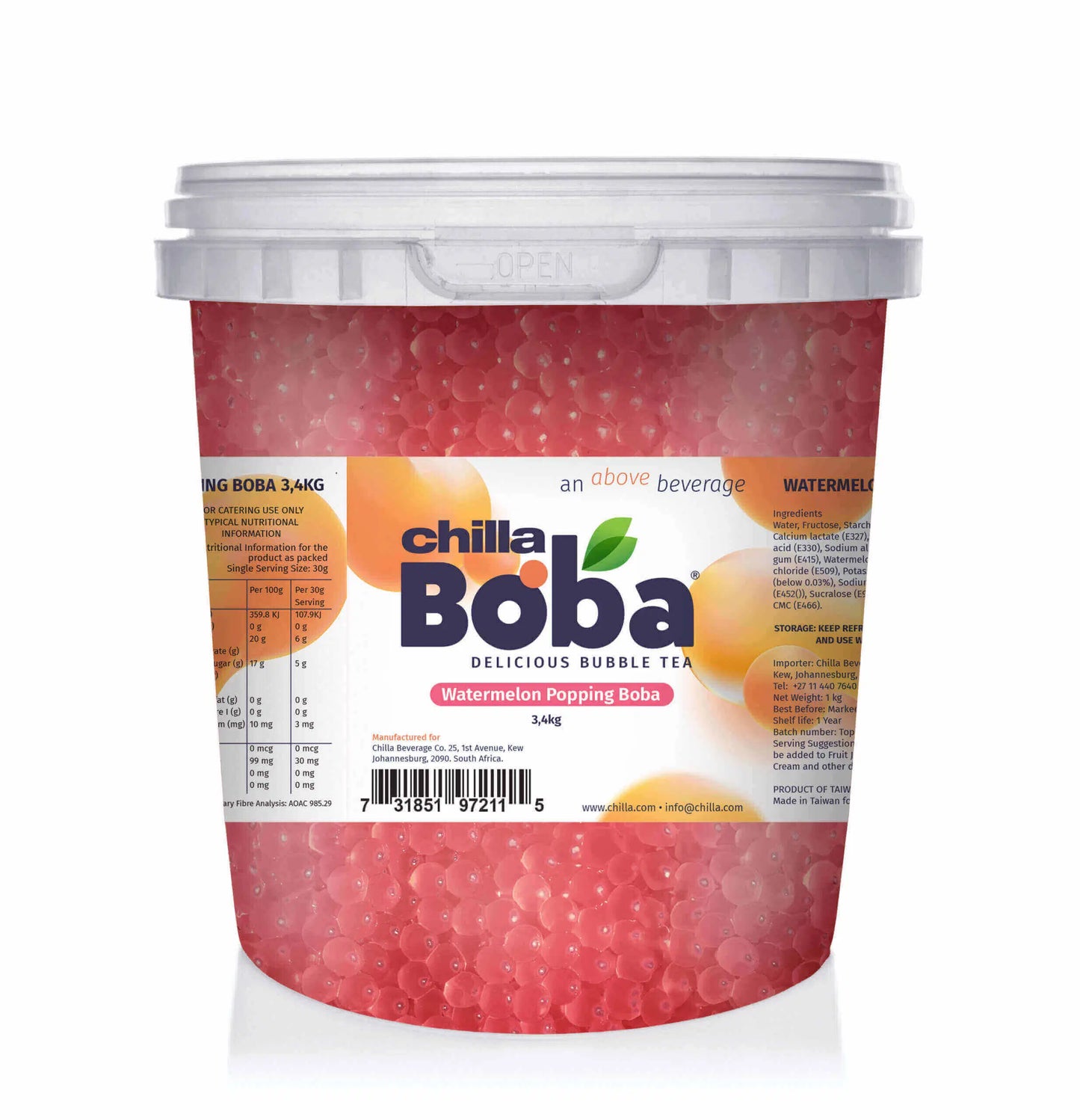 Watermelon Bubble Tea/ Popping Boba Tea
