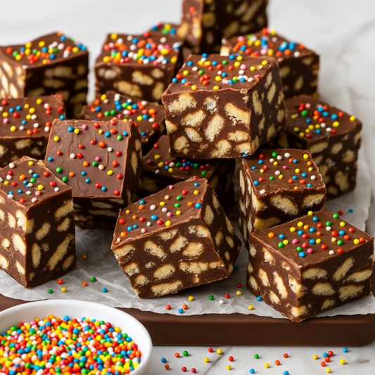 No-Bake Chocolate Biscuit Fudge Slice