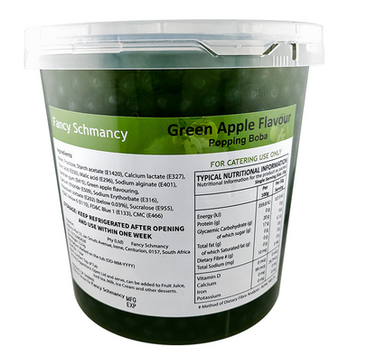 Green Apple Bubble Tea/ Popping Boba Tea