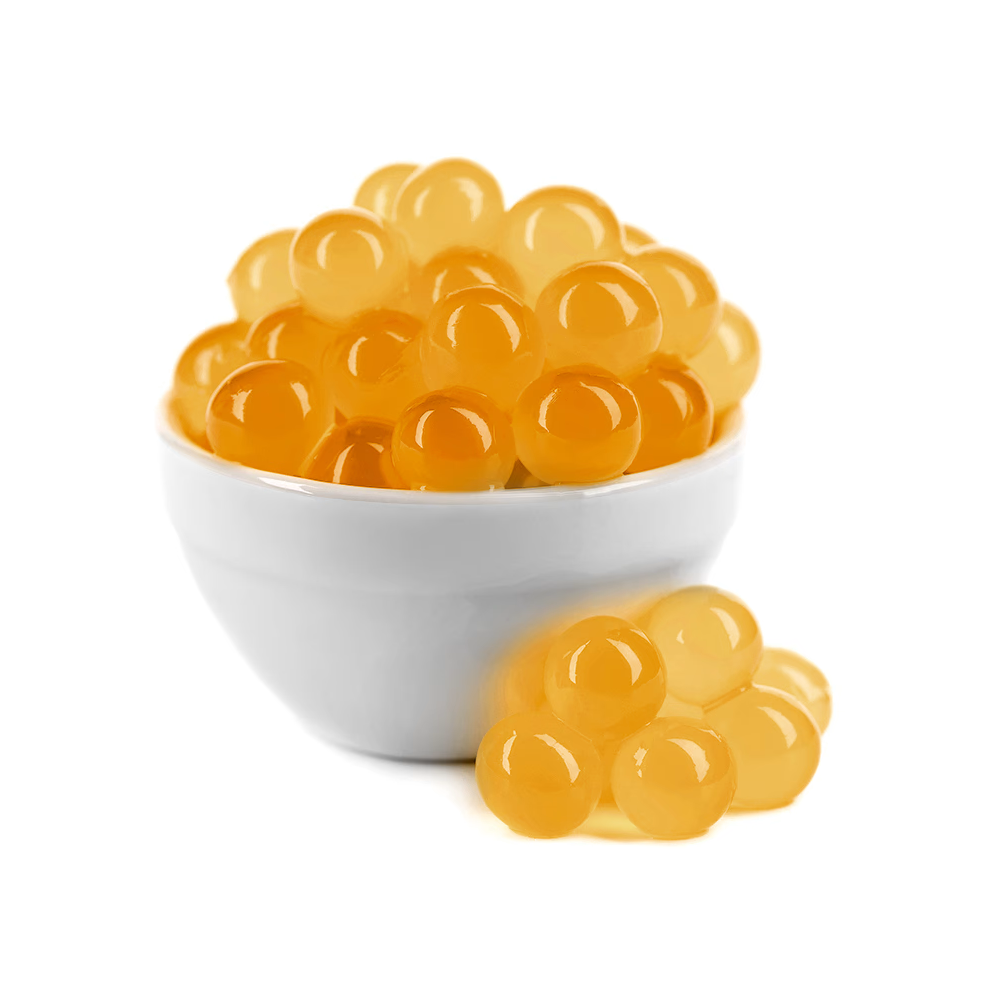 Passionfruit Bubble Tea/ Popping Boba Tea