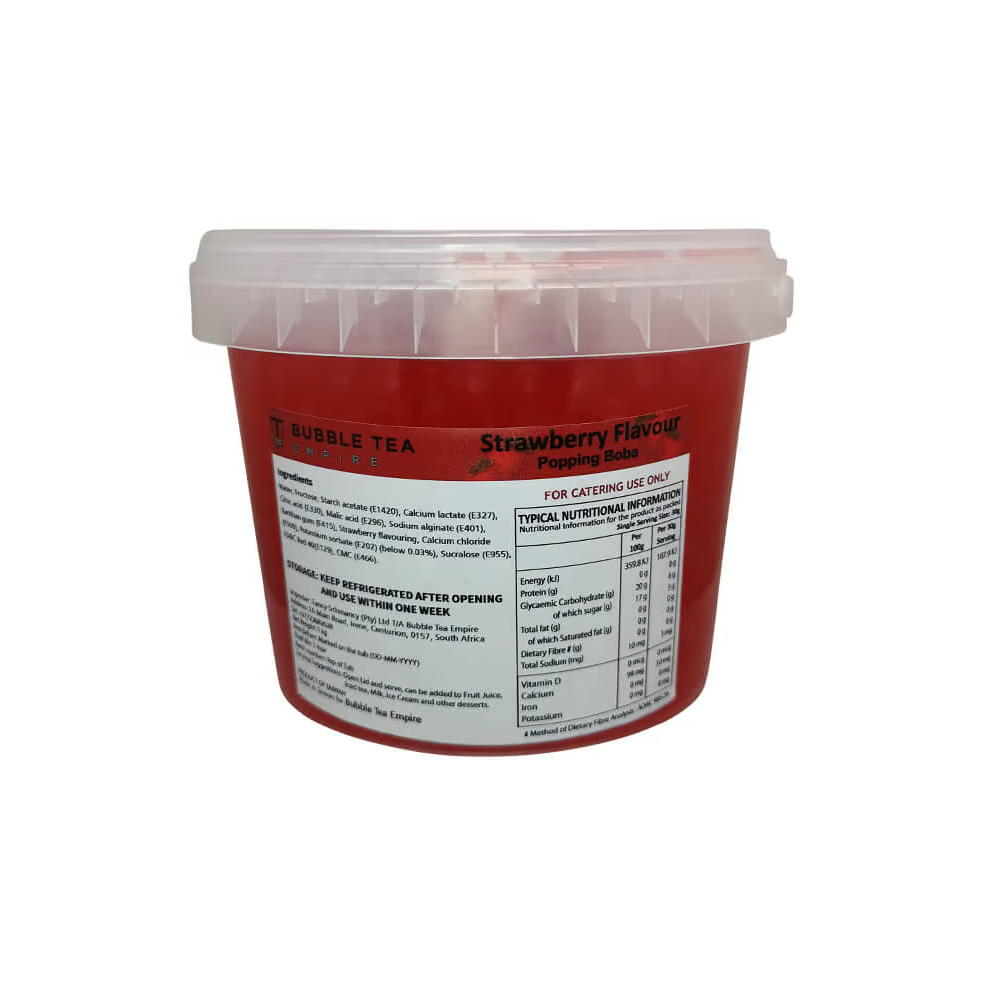 Strawberry Bubble Tea/ Popping Boba Tea - Wholesale