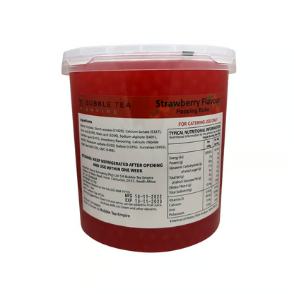 Strawberry Bubble Tea/ Popping Boba Tea - Wholesale