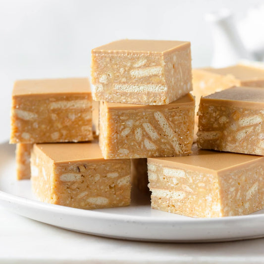 No-Bake Caramel Biscuit Fudge Slice