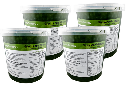 Green Apple Bubble Tea/ Popping Boba Tea