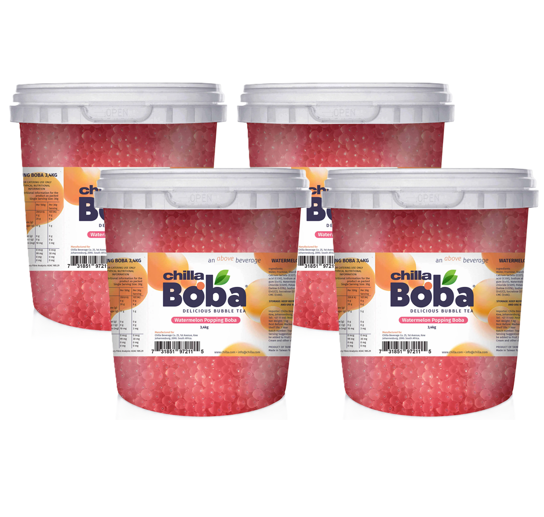 Watermelon Bubble Tea/ Popping Boba Tea