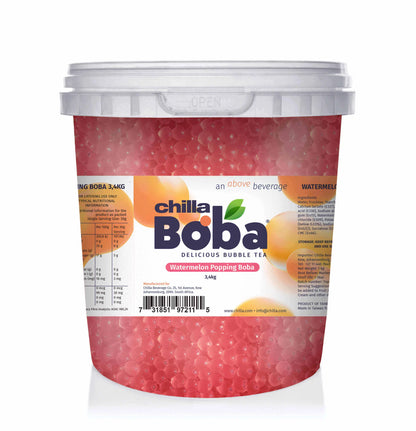 Watermelon Bubble Tea/ Popping Boba Tea
